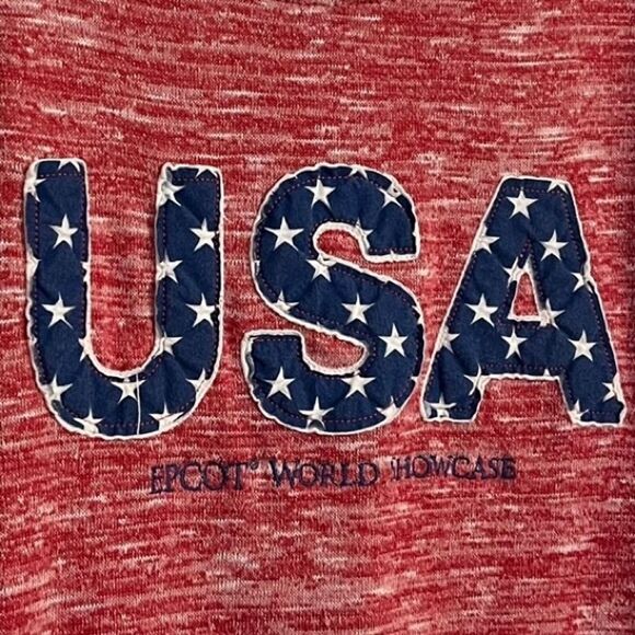 Disney Parks Epcot World Showcase USA Heather Crewneck Long Sleeve Size Medium - Picture 3 of 5